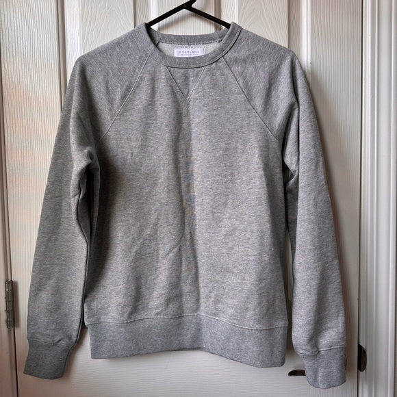 NWT Everlane The French Terry Crewneck Longsleeve Heather Grey XXS neutral - Picture 8 of 12